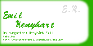 emil menyhart business card